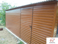 WOOD 009 - garáž z plechu v dekore dreva 3,5 x 5 m-2-SK