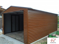 WOOD 009 - garáž z plechu v dekore dreva 3,5 x 5 m-4-SK