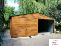 WOOD 012 - dvojgaráž z plechu v dekore dreva 6 x 6 m-2-SK