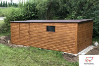 WOOD 015 - garáž z plechu v dekore dreva 3,5 x 6 m-2-SK