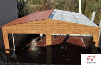 WOOD 016 - zateplená dvojgaráž z plechu v dekore dreva 6 x 6 m so sekčnou bránou-3-SK