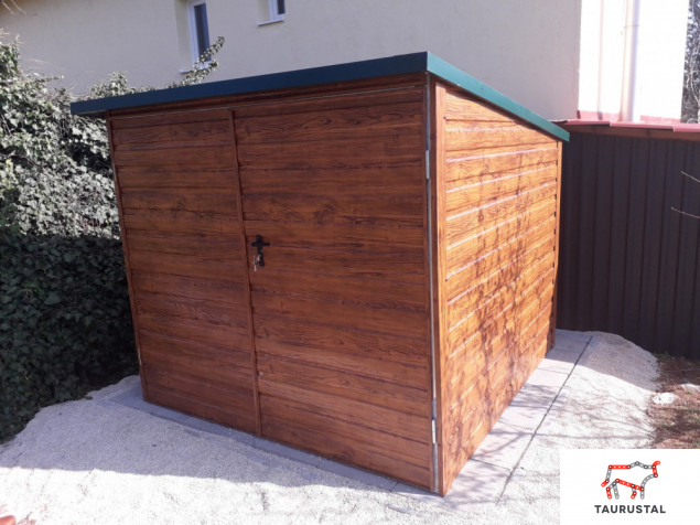 WOOD Z003 - záhradný domček z plechu v dekore dreva 2 x 2 m-1-SK