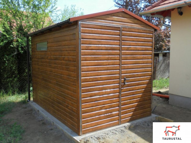 WOOD Z005 - záhradný domček z plechu v dekore dreva 2 x 3 m-1-SK